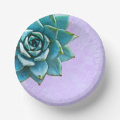 Succulente Waterverf Lavender Lace Papieren Kommen (Voorkant)