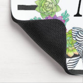 Succulente Waterverf Monogram Mousepad Muismat (Hoek)
