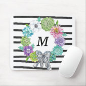 Succulente Waterverf Monogram Mousepad Muismat (Met muis)