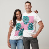 Succulente Waterverf op Bleek roze T-shirt (Unisex)