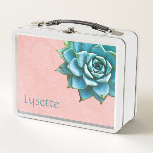 Succulente Waterverf op Blush Pink Lace