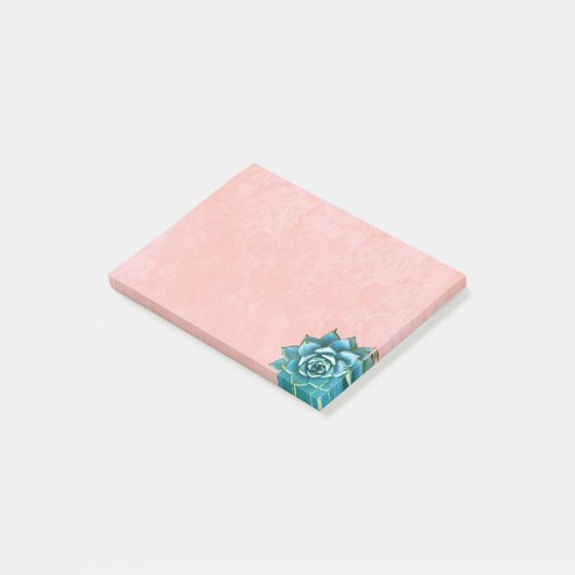 Succulente Waterverf op Blush Pink Lace Post-it® Notes (Schuin)