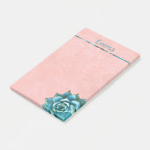 Succulente Waterverf op Blush Pink Lace Post-it® Notes (Schuin)