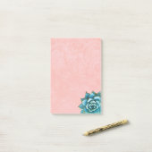 Succulente Waterverf op Blush Pink Lace Post-it® Notes (Op bureau)