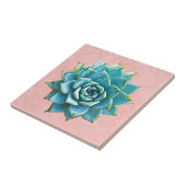 Succulente Waterverf op Blush Pink Lace Tegeltje (Zijkant)