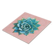 Succulente Waterverf op Blush Pink Lace Tegeltje (Zijkant)