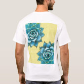 Succulente Waterverf op geel T-shirt (Achterkant)