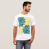 Succulente Waterverf op geel T-shirt (Voorkant volledig)