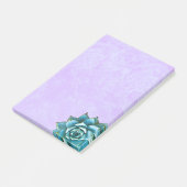 Succulente Waterverf op lavenderkant Post-it® Notes (Schuin)