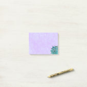 Succulente Waterverf op lavenderkant Post-it® Notes (Op bureau)