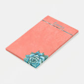 Succulente Waterverf op Oranje kant Post-it® Notes (Schuin)