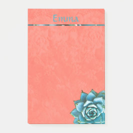 Succulente Waterverf op Oranje kant Post-it® Notes