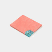 Succulente Waterverf op Oranje kant Post-it® Notes (Schuin)