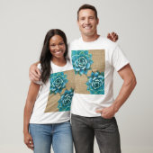 Succulente Waterverf op Tan Burlap T-shirt (Unisex)