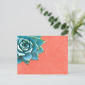 Succulente Waterverf Oranje kant Briefkaart (Staand voorkant)