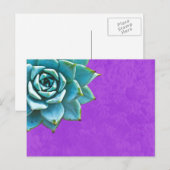 Succulente Waterverf Paarse kant Briefkaart (Voorkant / Achterkant)