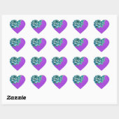 Succulente Waterverf Paarse kant Hart Sticker (Vel)