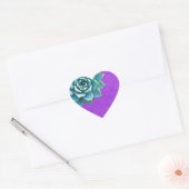 Succulente Waterverf Paarse kant Hart Sticker (Envelop)