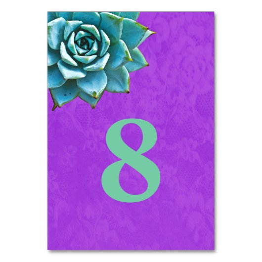 Succulente Waterverf Paarse kant Kaart (Voorkant)