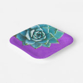 Succulente Waterverf Paarse kant Papieren Bordje (Gebogen)