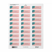Succulente Waterverf Roze kant Etiket (Full Sheet)
