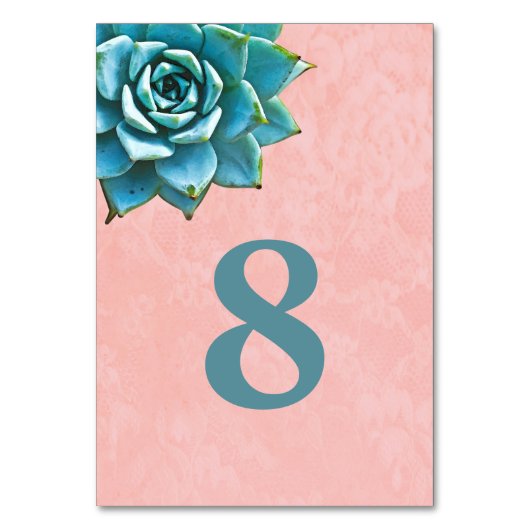Succulente Waterverf Roze kant Kaart (Voorkant)