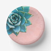 Succulente Waterverf Roze kant Papieren Kommen (Voorkant)