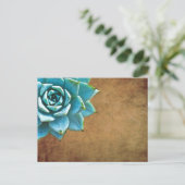 Succulente Waterverf Rustic Brown Briefkaart (Staand voorkant)