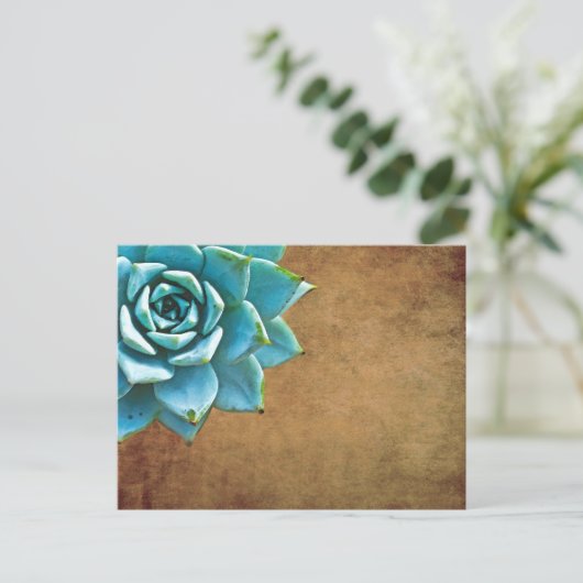 Succulente Waterverf Rustic Brown Briefkaart (Staand voorkant)