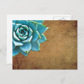 Succulente Waterverf Rustic Brown Briefkaart (Voorkant / Achterkant)