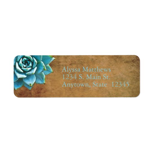 Succulente Waterverf Rustic Brown Etiket (Voorkant)