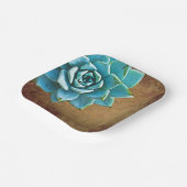 Succulente Waterverf Rustic Brown Papieren Bordje (Gebogen)