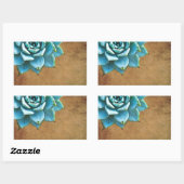 Succulente Waterverf Rustic Brown Rechthoekige Sticker (Vel)