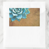 Succulente Waterverf Rustic Brown Rechthoekige Sticker (Tas)