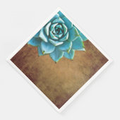 Succulente Waterverf Rustic Brown Servetten (Hoek)