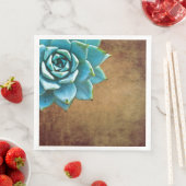 Succulente Waterverf Rustic Brown Servetten (Insitu)