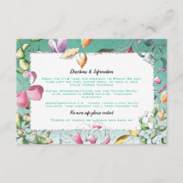 Succulente waterverf Wedding Info cards Informatiekaartje