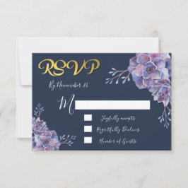 Succulente waterverf Wedding-reactiekaarten RSVP Kaartje
