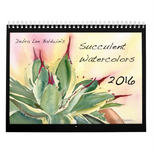 Succulente Waterverven 2016 van Debra Lee Baldwin Kalender (Hoes)