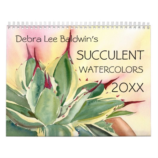 Succulente Waterverven 20XX van Debra Lee Baldwin  Kalender (Hoes)
