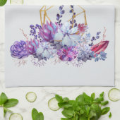 Succulente Waterverven Happy Moederdag Kitchen Theedoek (Gevouwen)