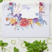 Succulente Waterverven Happy Moederdag Theedoek (Gevouwen)