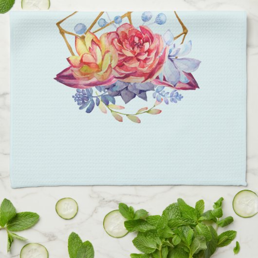Succulente Waterverven Moederdag Theedoek (Gevouwen)