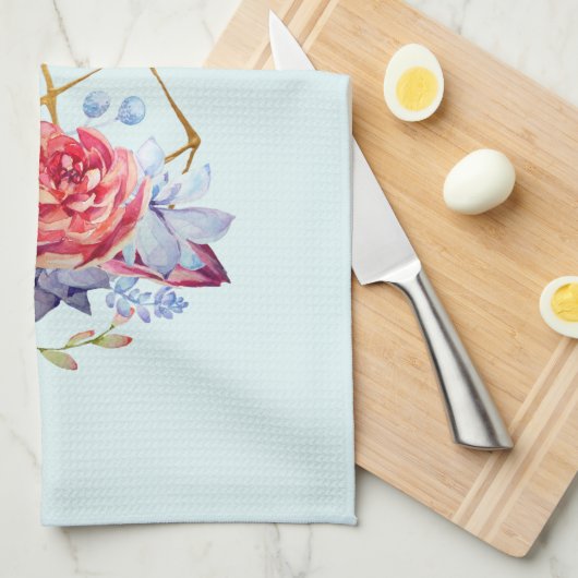 Succulente Waterverven Moederdag Theedoek (Quarter Fold)