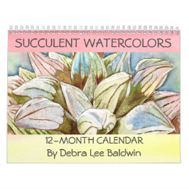 Succulente Waterverven van Debra Lee Baldwin Kalender