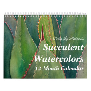 Succulente Waterverven van Debra Lee Baldwin Kalender