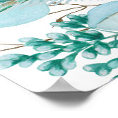 Succulente welkomstteken. Mint bruiloft floral Poster (Hoek)