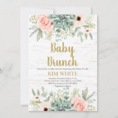 Succulenten Baby Brunch uitnodiging (Voorkant)