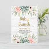 Succulenten Baby Brunch uitnodiging (Staand voorkant)
