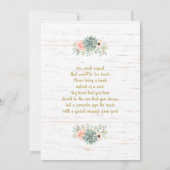 Succulenten Baby Brunch uitnodiging (Achterkant)